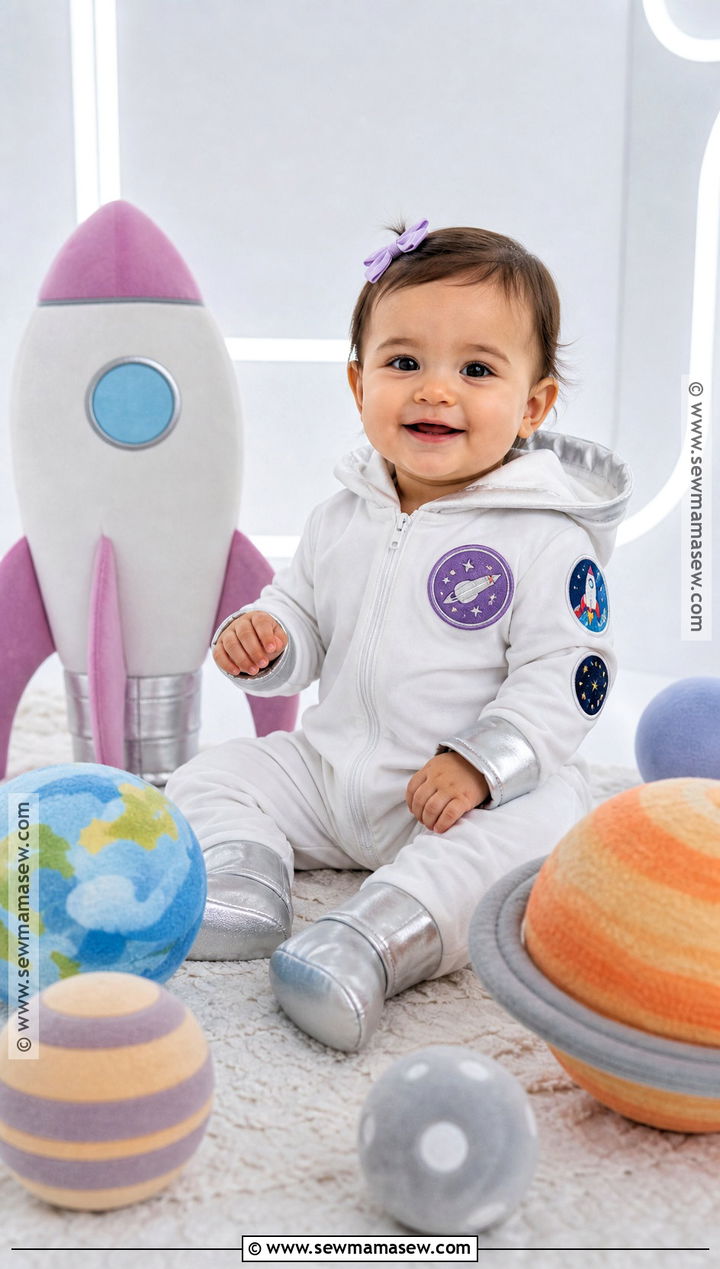 Baby Girl Astronaut Costume With Silver Booties - 35 baby costumes for girls