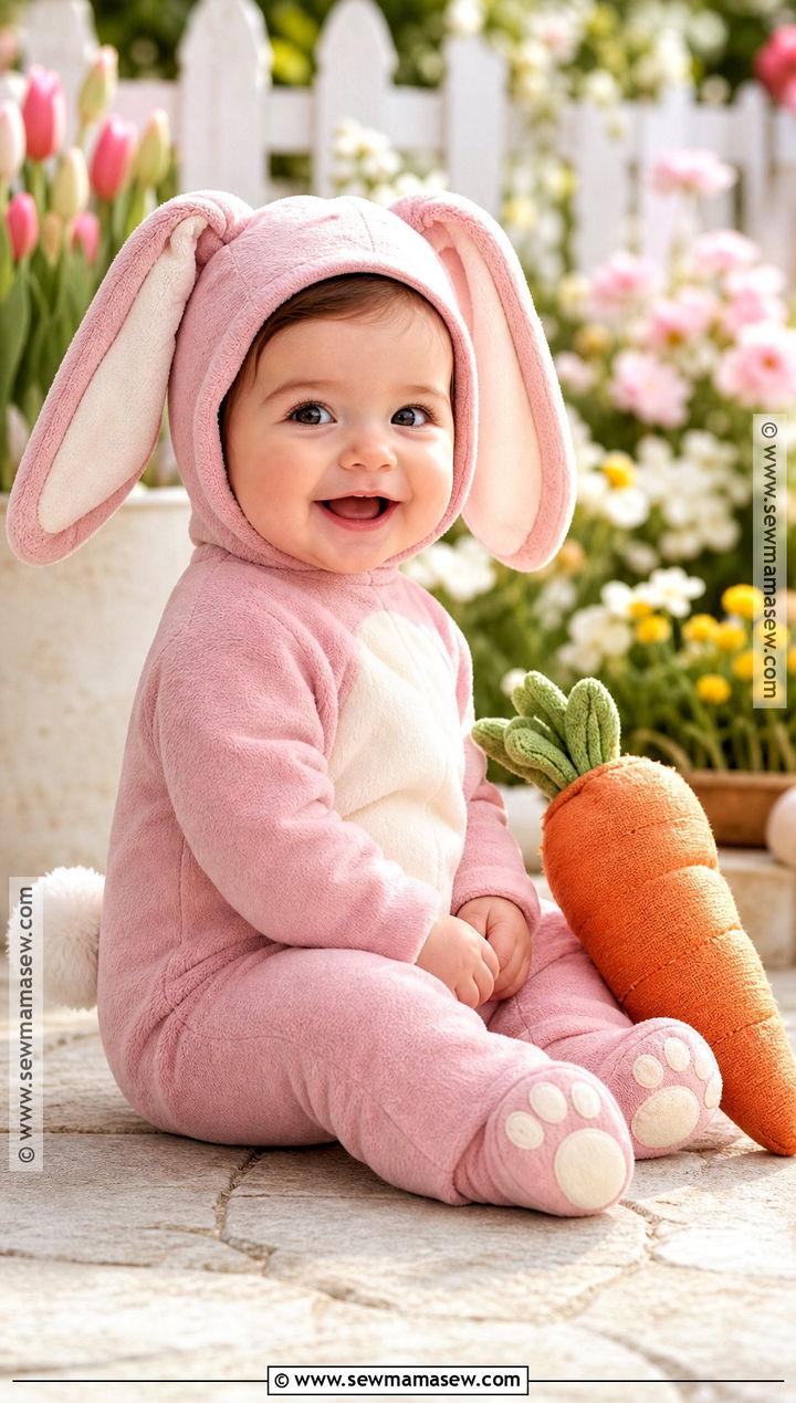 Baby Girl Bunny Costume With Floppy Ears - 35 baby costumes for girls