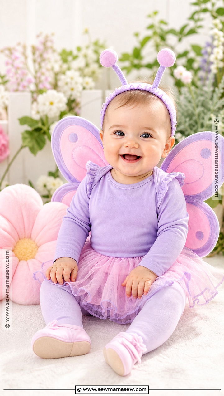 Baby Girl Butterfly Costume With Pastel Wings - 35 baby costumes for girls
