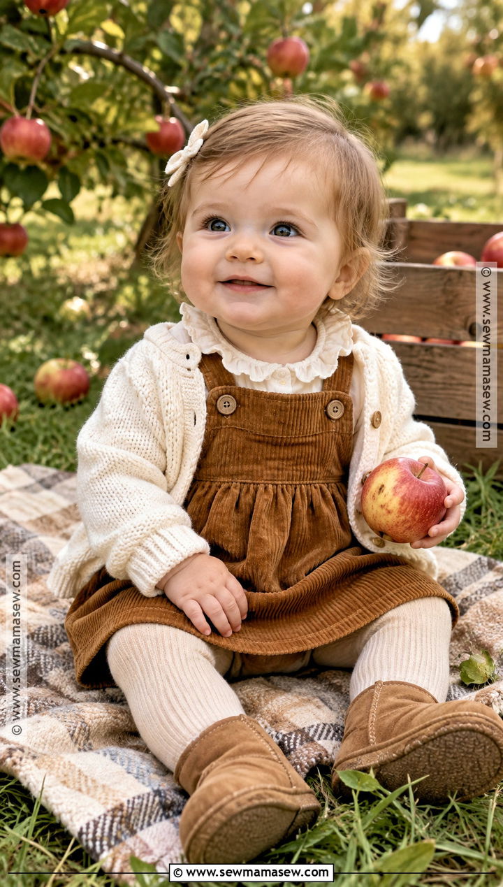 Baby Girl Corduroy Pinafore Outfit - 20 Baby Girl Autumn Outfits
