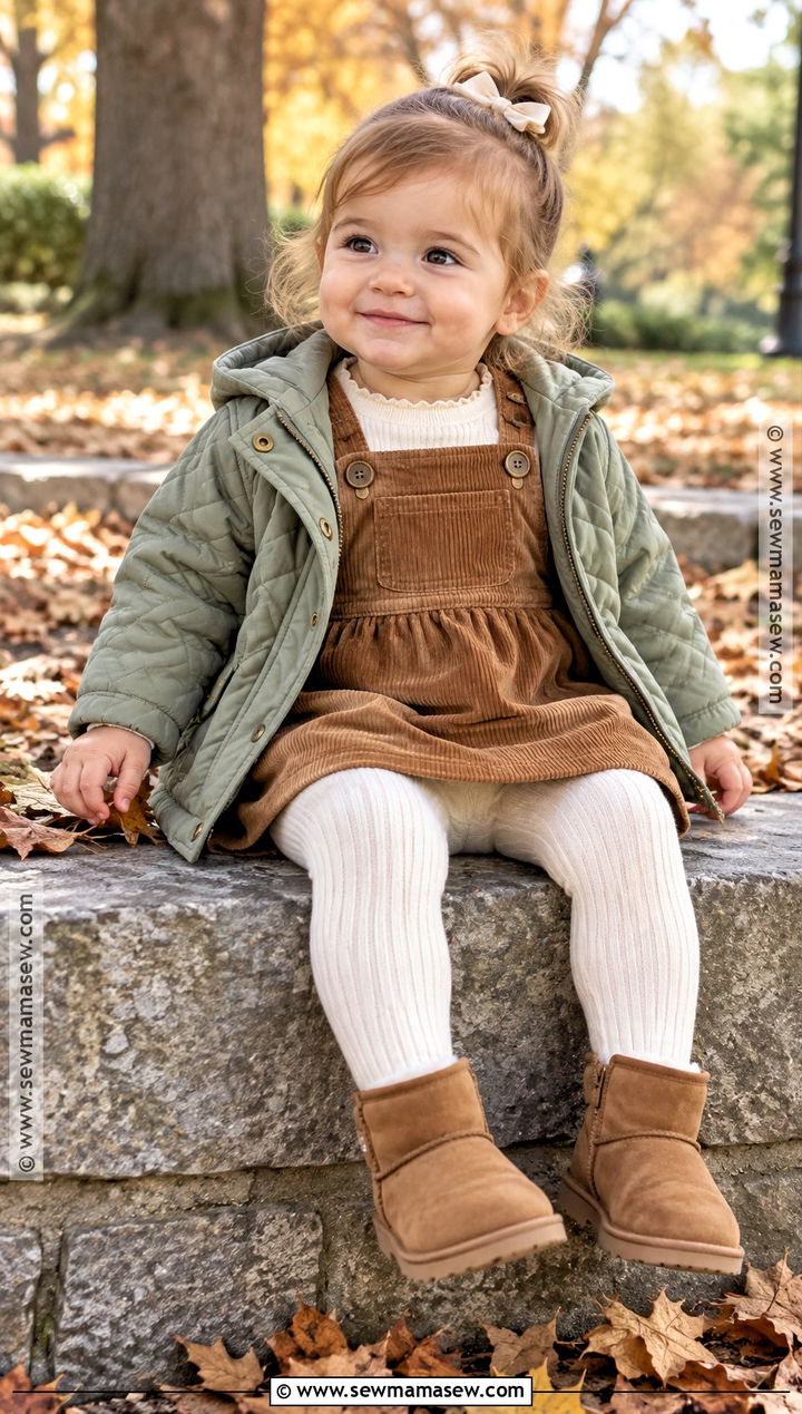 Baby Girl Corduroy Pinafore Outfit - 15 baby girl fall fashion ideas