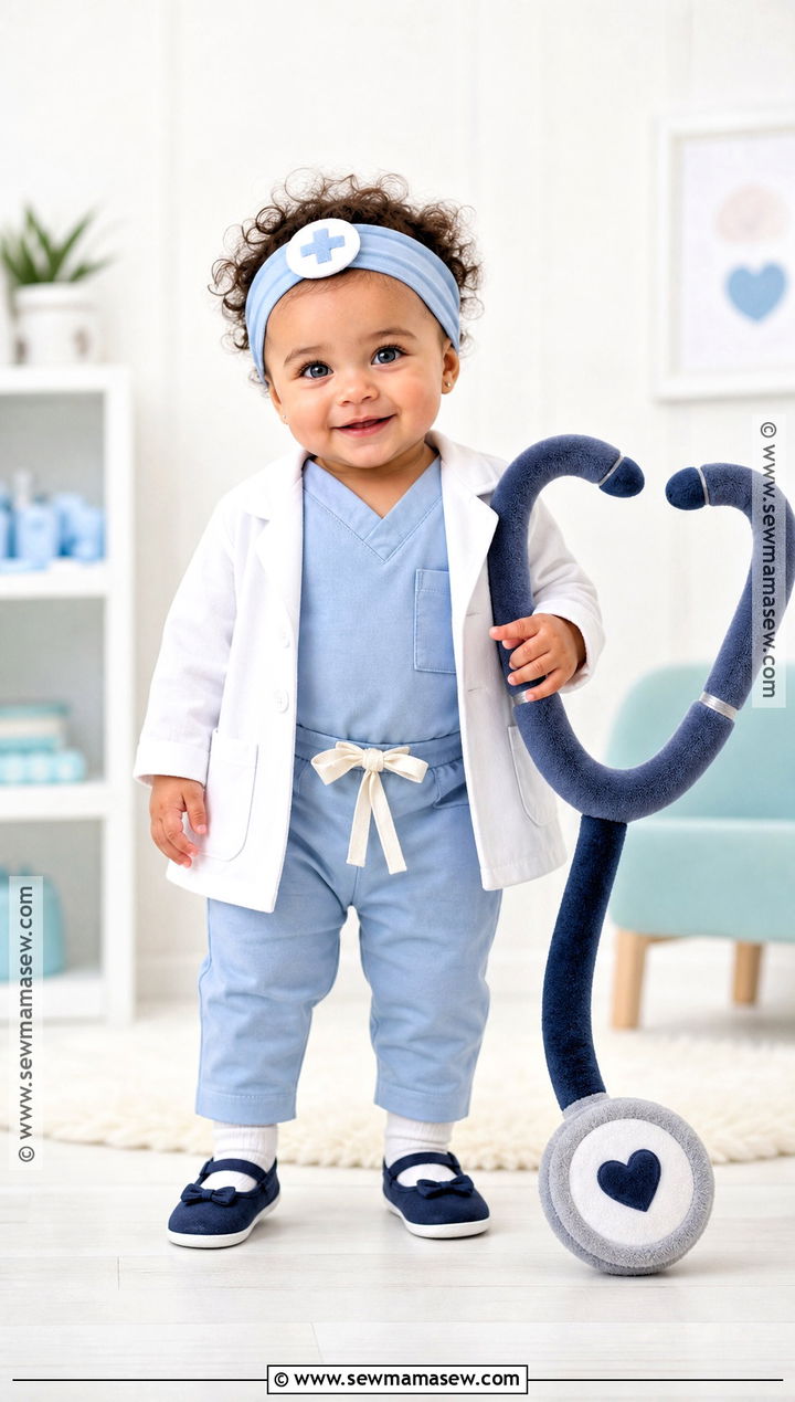 Baby Girl Doctor Costume With Soft Stethoscope - 35 baby costumes for girls