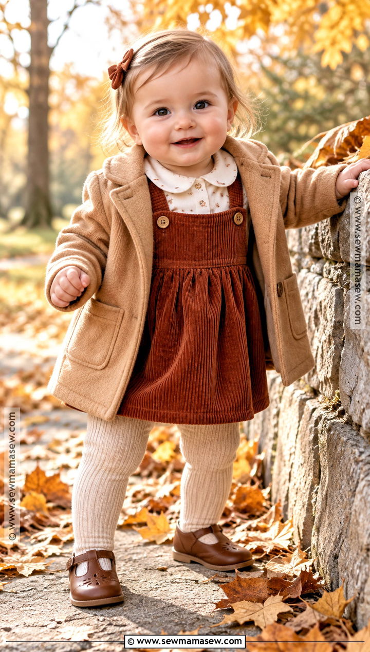 Baby Girl Fall Corduroy Jumper Outfit - 15 baby girl style fall ideas