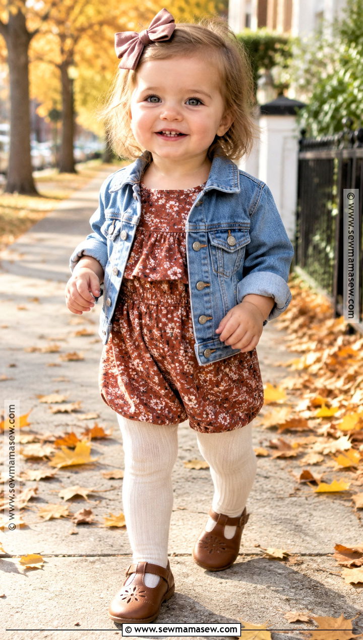 Baby Girl Fall Denim Jacket Outfit - 15 baby girl style fall ideas