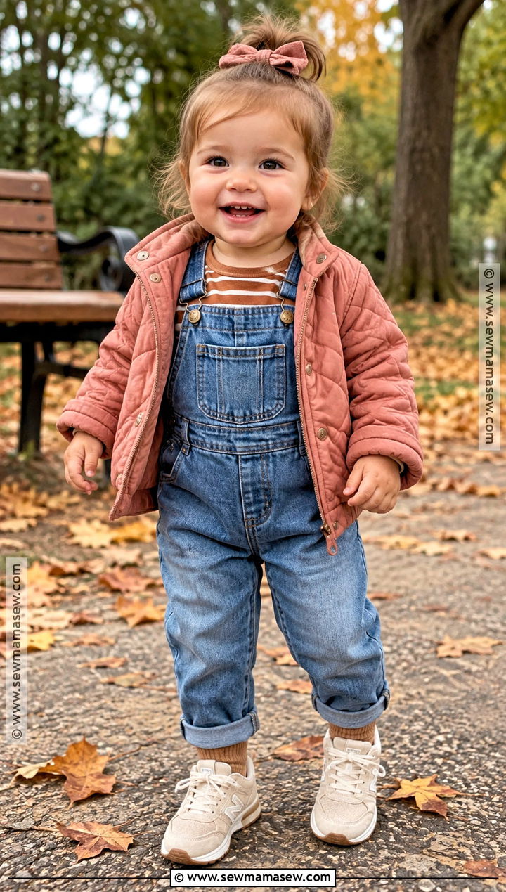 Baby Girl Fall Denim Overall Outfit - 15 baby girl style fall ideas