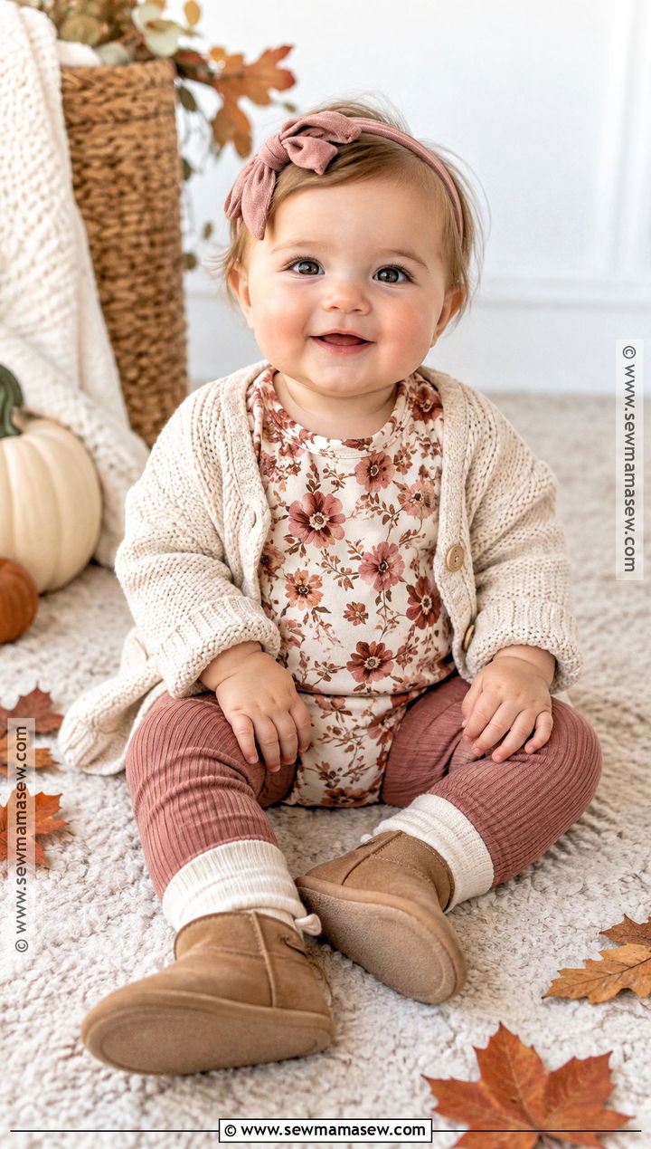 Baby Girl Fall Floral Bodysuit And Leggings Outfit - 15 baby girl fall clothes
