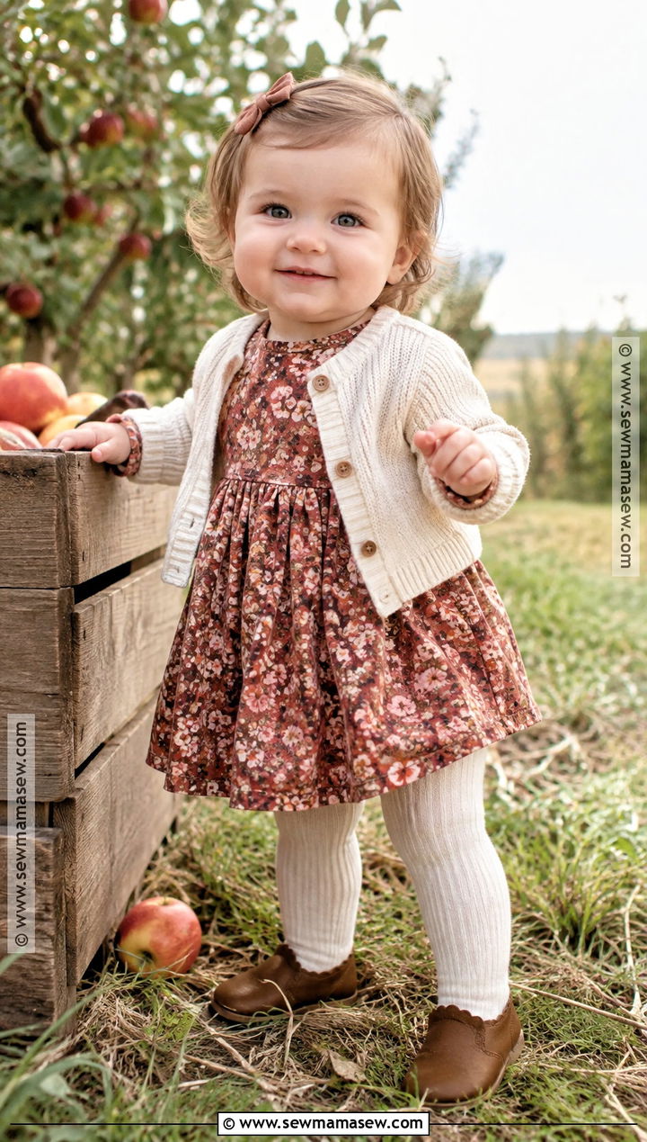 Baby Girl Fall Floral Dress Outfit - 15 baby girl style fall ideas