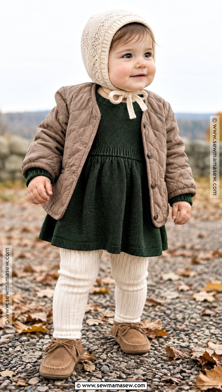 Baby Girl Fall Knit Bodysuit Dress Outfit - 15 baby girl dresses fall