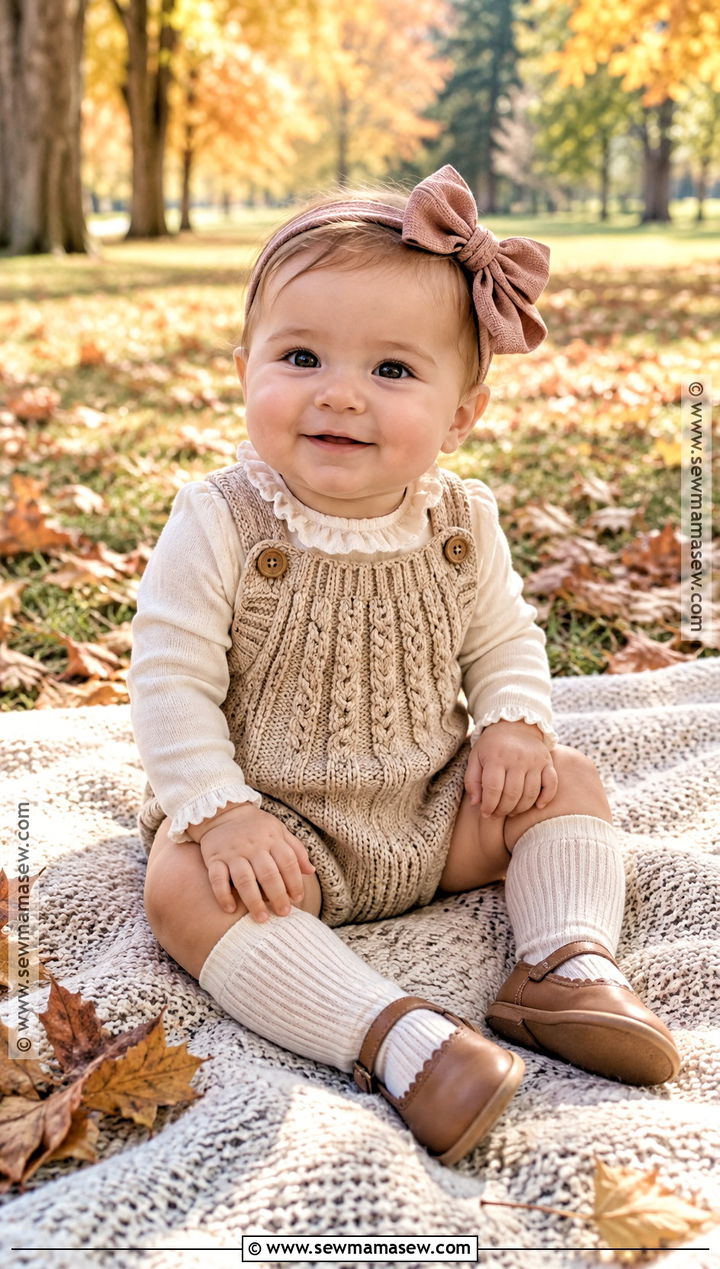 Baby Girl Fall Knit Romper Outfit - 15 baby girl style fall ideas