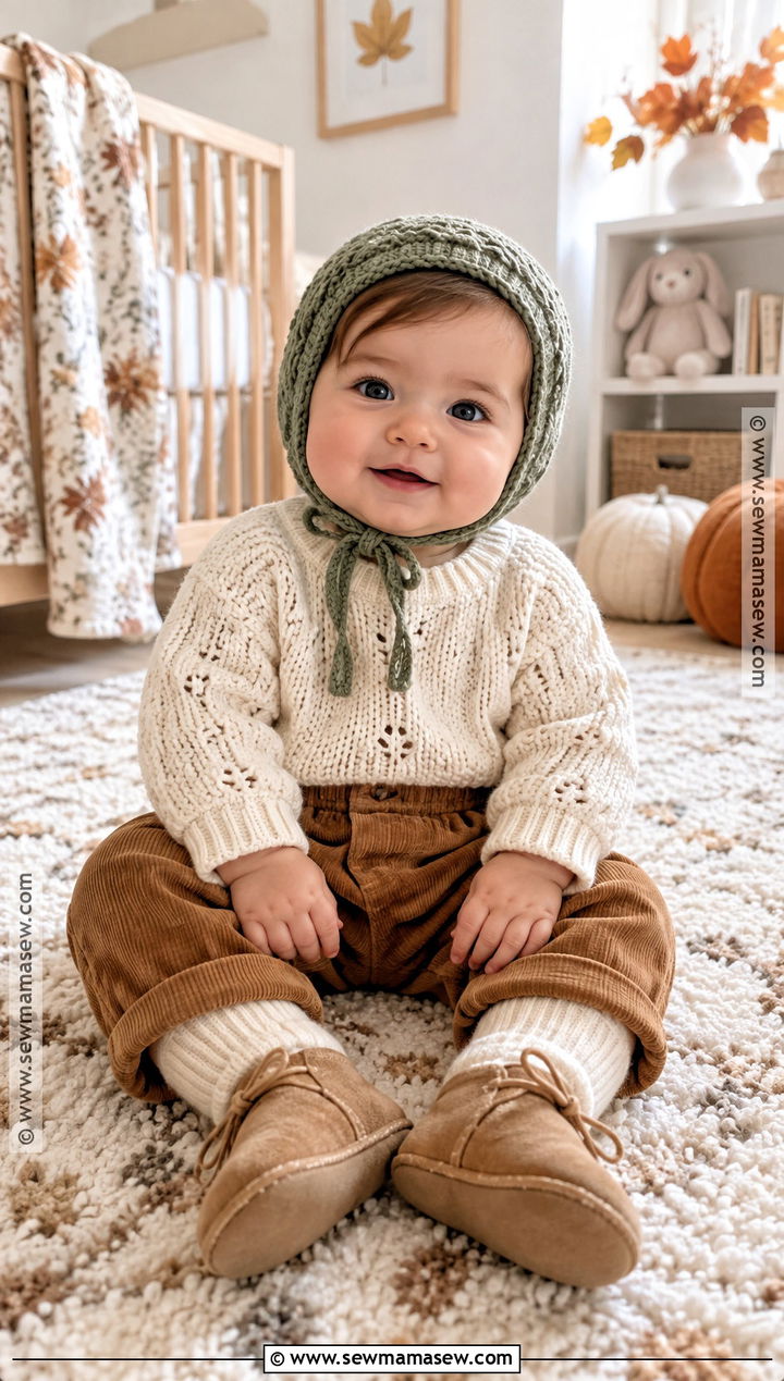 Baby Girl Fall Knit Sweater And Corduroy Pants Outfit - 15 baby girl fall clothes