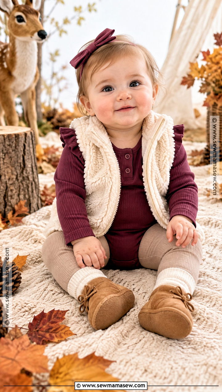 Baby Girl Fall Outfit With A Fleece Vest - 25 baby girl fall outfits