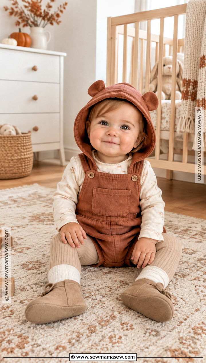 Baby Girl Fall Outfit With A Hooded Romper - 25 baby girl fall outfits