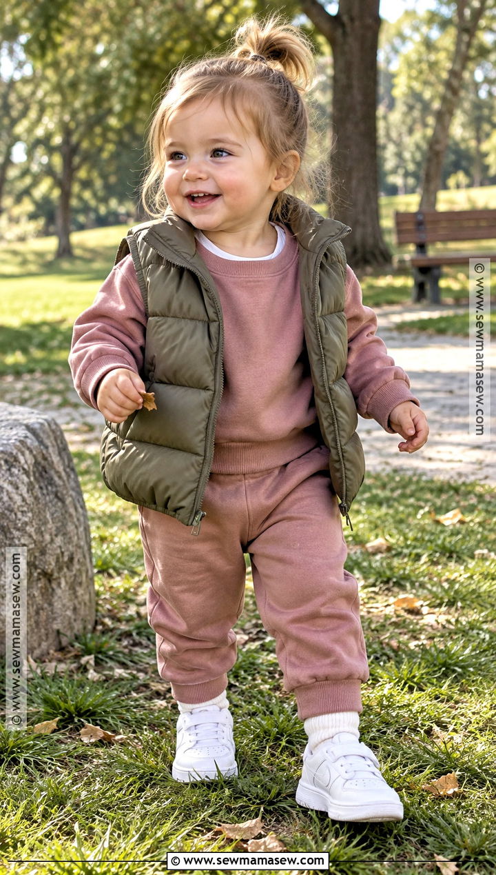 Baby Girl Fall Outfit With A Jogger Set - 25 baby girl fall outfits