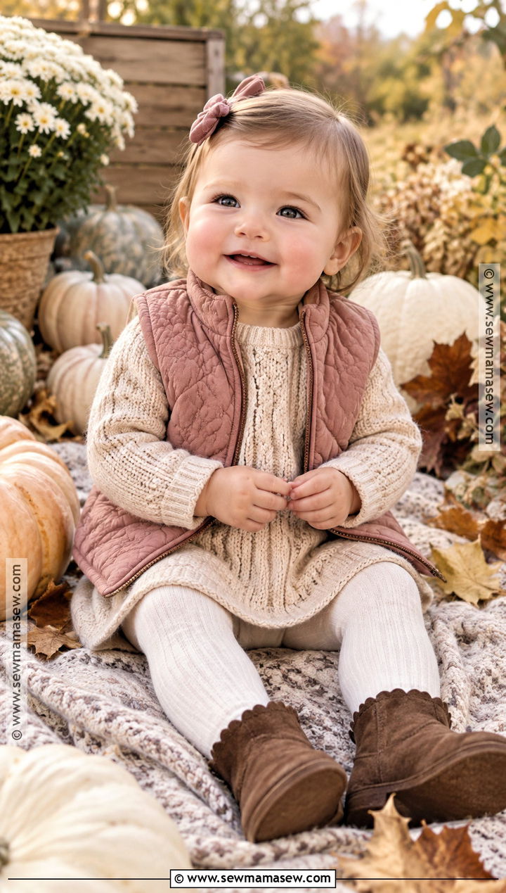 Baby Girl Fall Outfit With A Knit Sweater Dress - 25 baby girl fall outfits