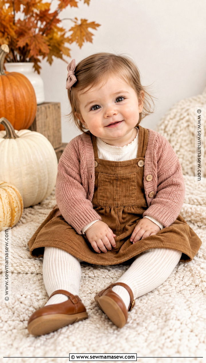 Baby Girl Fall Outfit With A Pinafore Dress - 25 baby girl fall outfits