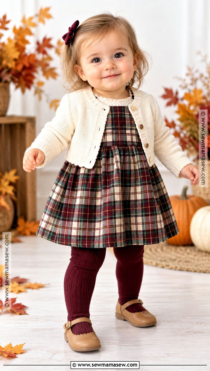 Baby Girl Fall Outfit With A Plaid Dress - 25 baby girl fall outfits