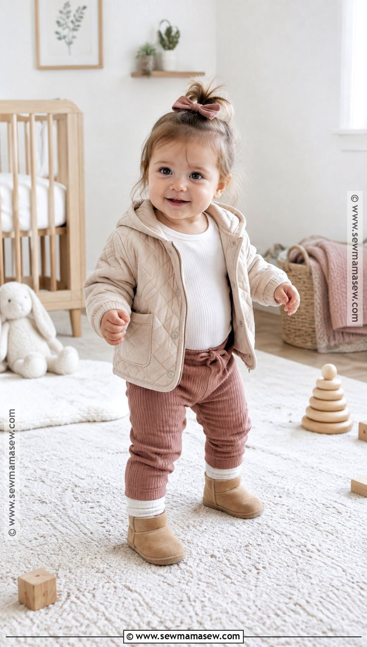 Baby Girl Fall Outfit With A Ribbed Lounge Set - 25 baby girl fall outfits