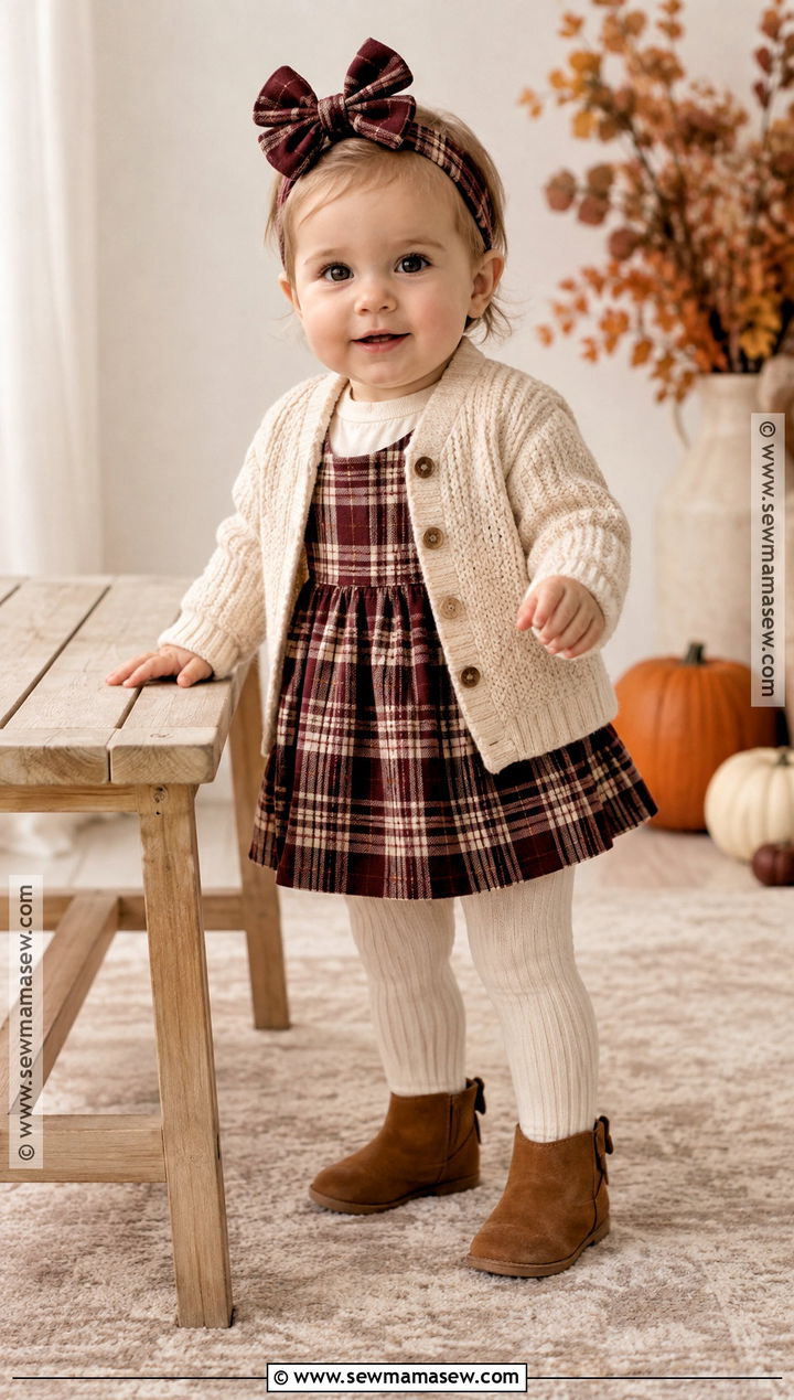 Baby Girl Fall Plaid Dress And Cardigan Outfit - 15 baby girl fall clothes