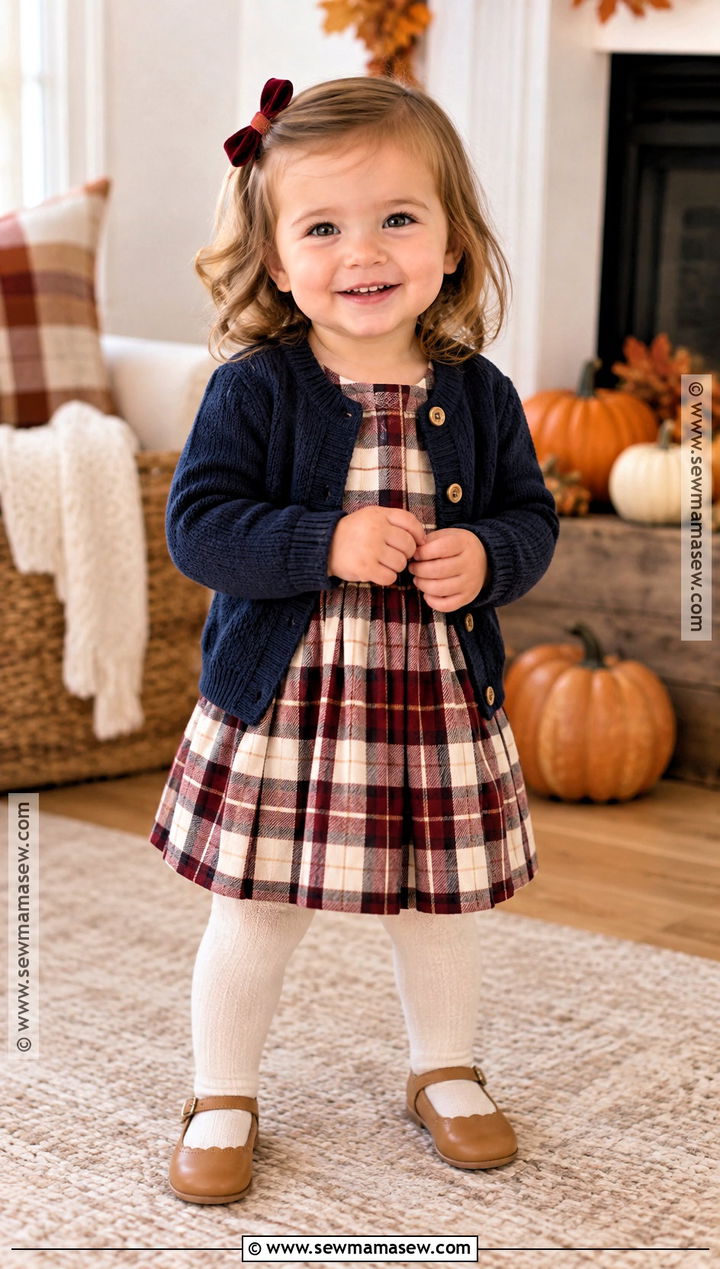 Baby Girl Fall Plaid Dress Outfit - 15 baby girl style fall ideas