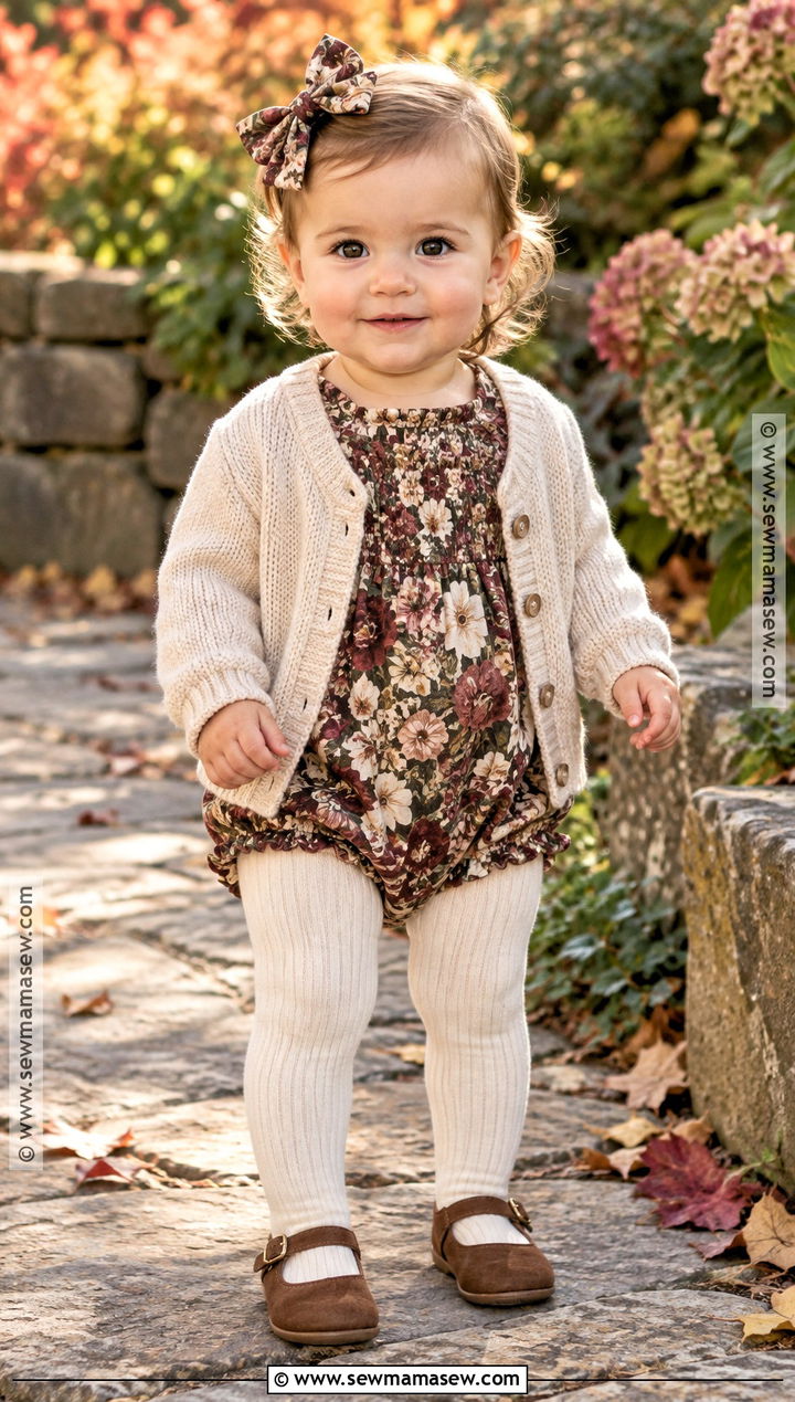 Baby Girl Floral Romper Photo Outfit - 20 Baby Girl Autumn Outfits