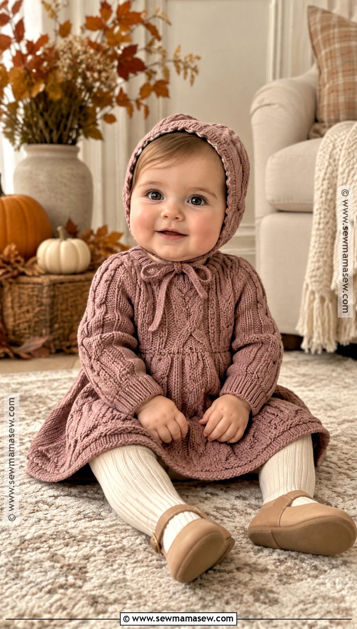 Baby Girl Knit Sweater Dress Outfit - 20 Baby Girl Autumn Outfits