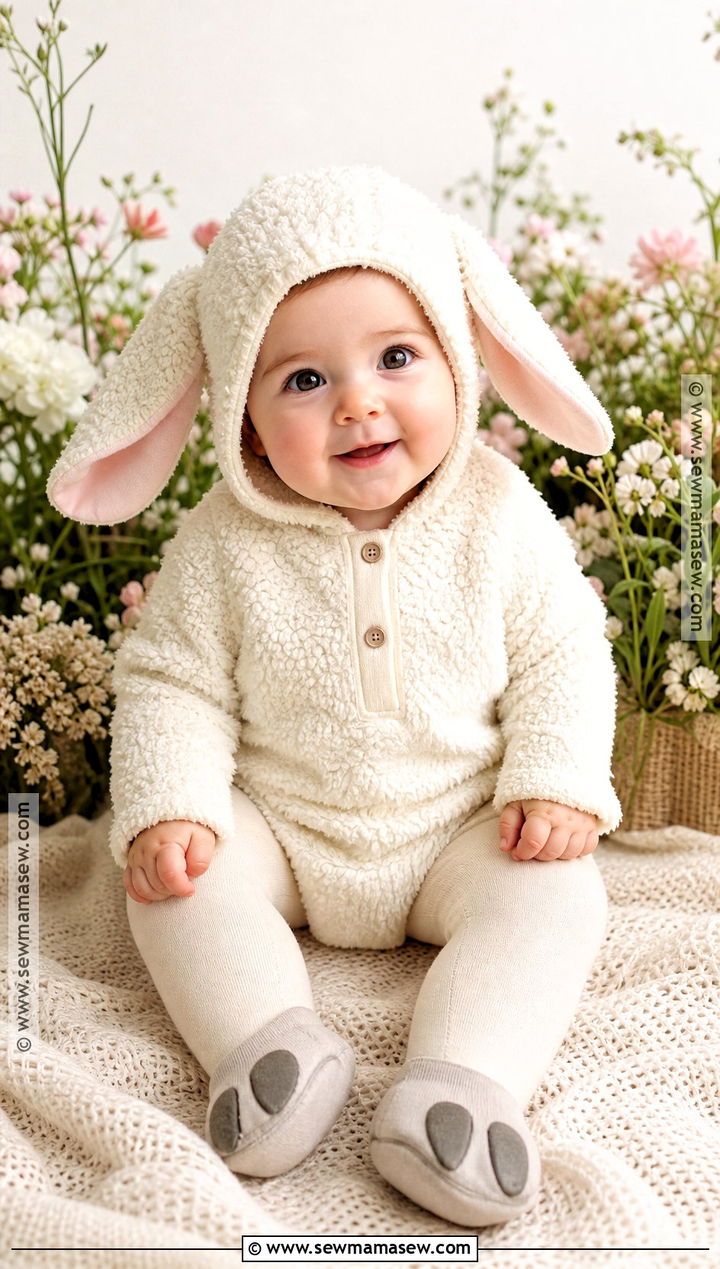 Baby Girl Little Lamb Costume With Fleece Bonnet - 35 baby costumes for girls