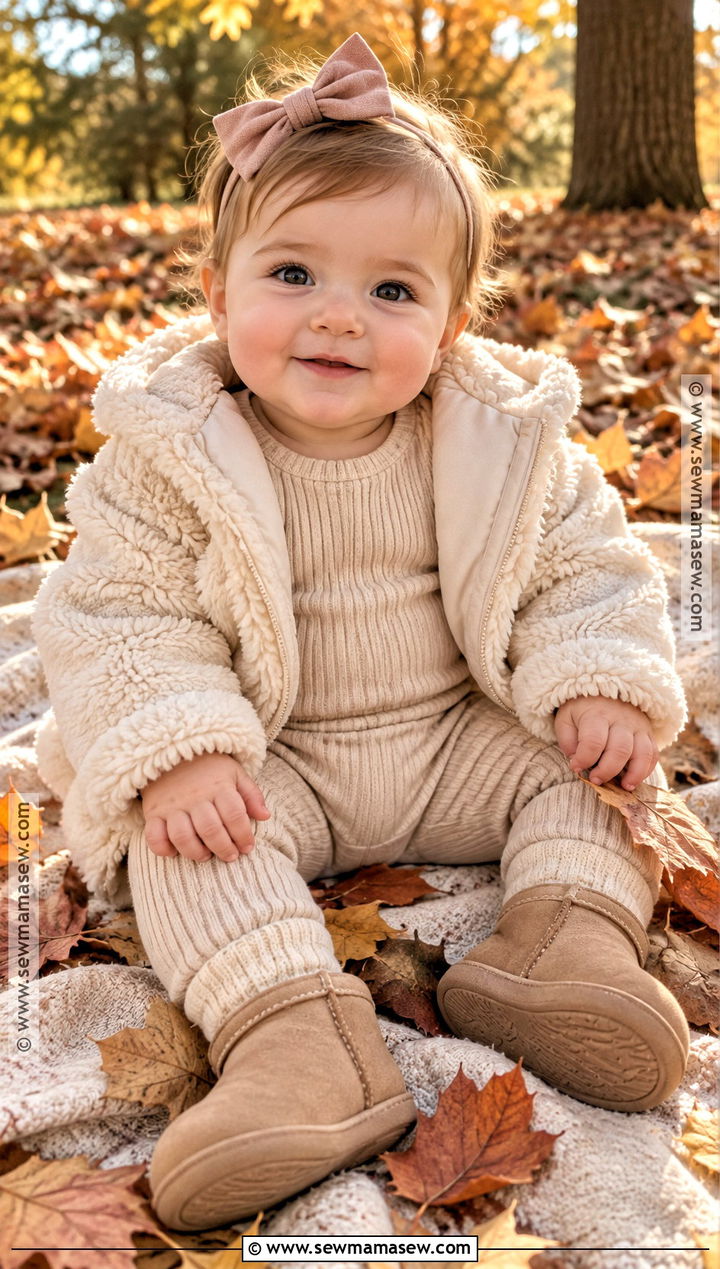 Baby Girl Neutral Teddy Jacket Outfit - 15 baby girl fall fashion ideas