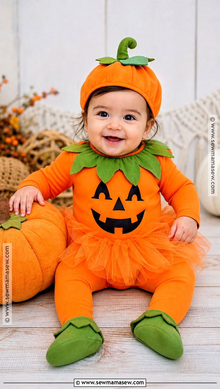 Baby Girl Pumpkin Costume With Tutu - 35 baby costumes for girls