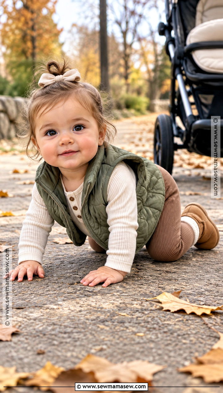 Baby Girl Quilted Vest And Leggings Outfit - 20 Baby Girl Autumn Outfits