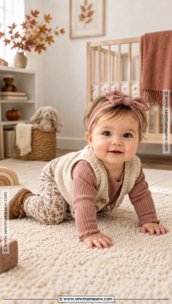 Baby Girl Ribbed Top And Floral Leggings Outfit - 20 Baby Girl Autumn Outfits