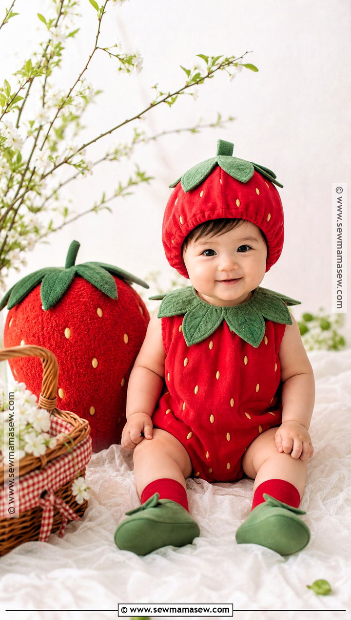 Baby Girl Strawberry Costume - 30 Baby Girl Halloween Costume Ideas