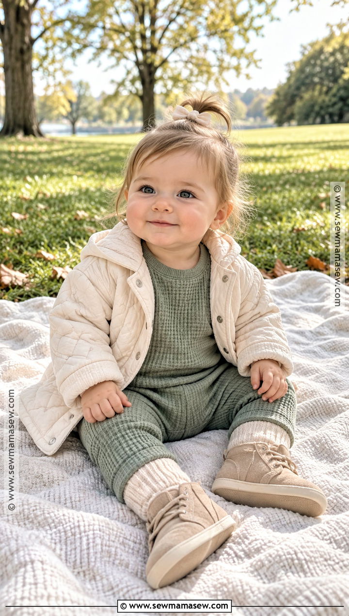 Baby Girl Waffle Knit Set Outfit - 15 baby girl fall fashion ideas