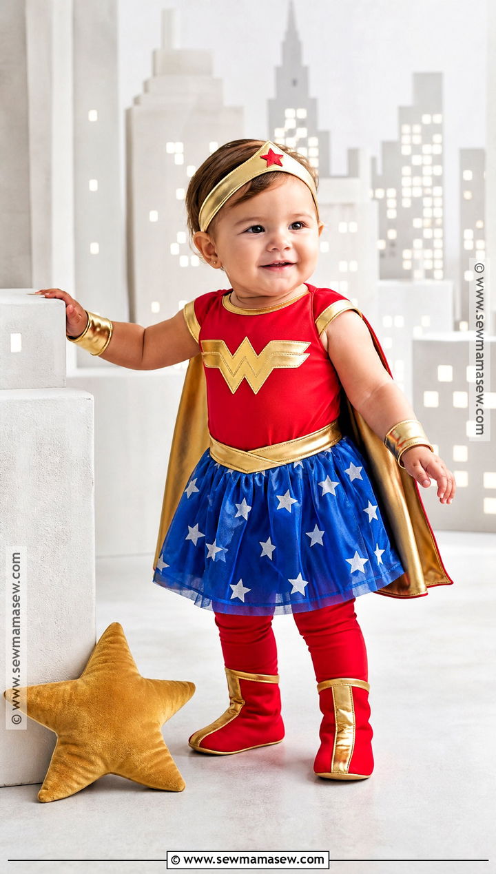 Baby Girl Wonder Woman Costume With Soft Cape - 35 baby costumes for girls