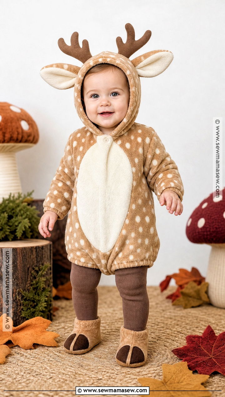 Baby Girl Woodland Fawn Costume With Spotted Romper - 35 baby costumes for girls