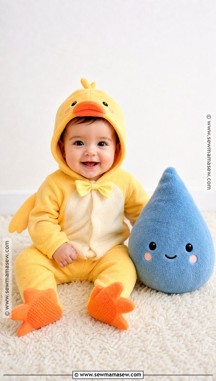 Baby Girl Yellow Duckling Costume With Hood - 35 baby costumes for girls