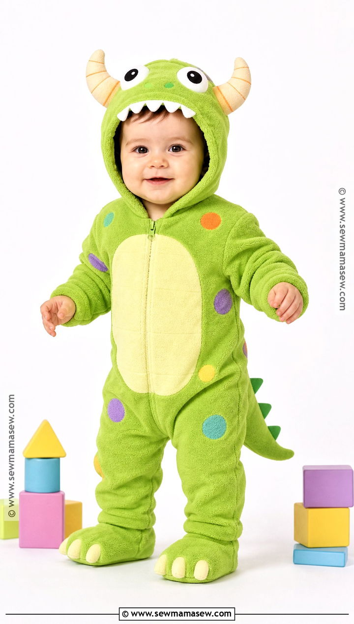 Baby Green Monster Costume - 50 baby halloween costumes