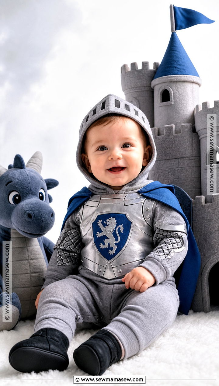 Baby Knight Costume With Silver Tunic - 30 baby costumes for boys