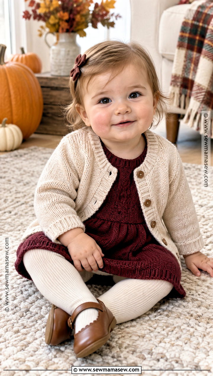 Baby Knit Dress With Leggings And Mary Janes - 20 baby autumn outfits