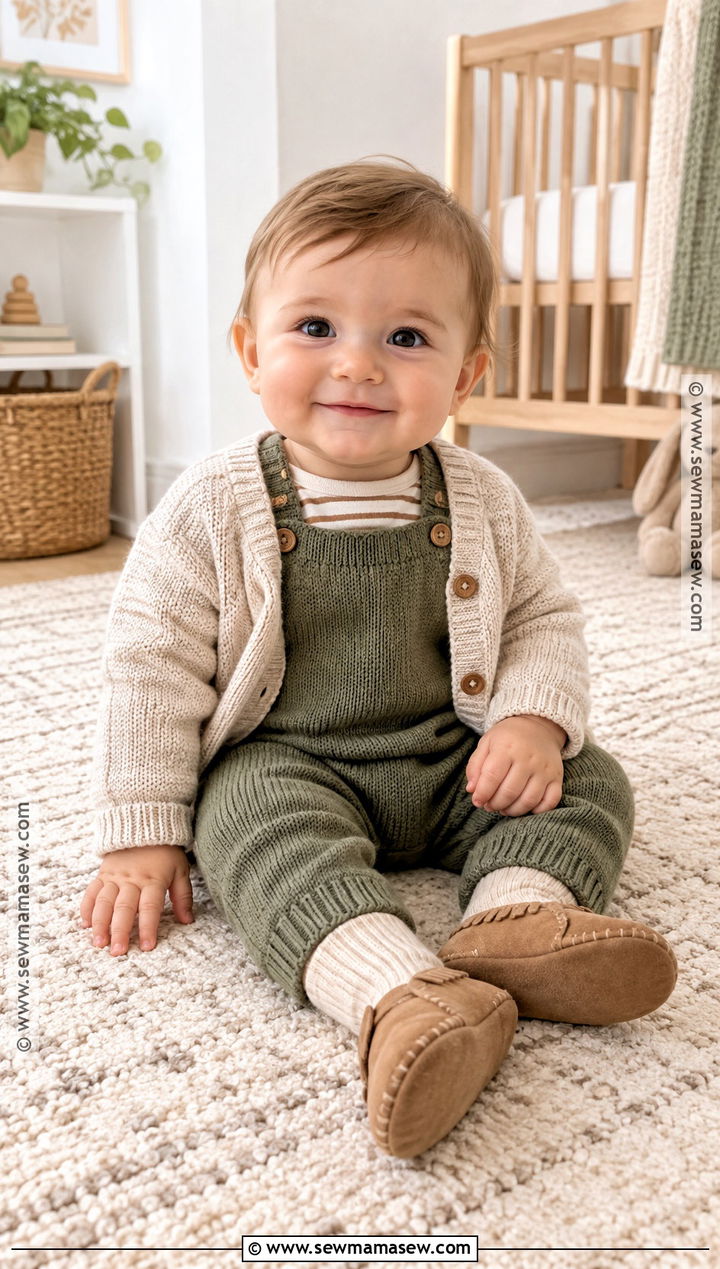 Baby Knit Jumpsuit With Long Sleeve Bodysuit - 20 baby autumn outfits