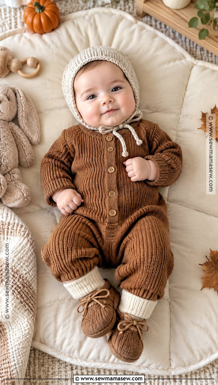 Baby Knit Romper Outfit - 20 Thanksgiving Outfit Ideas for Babies