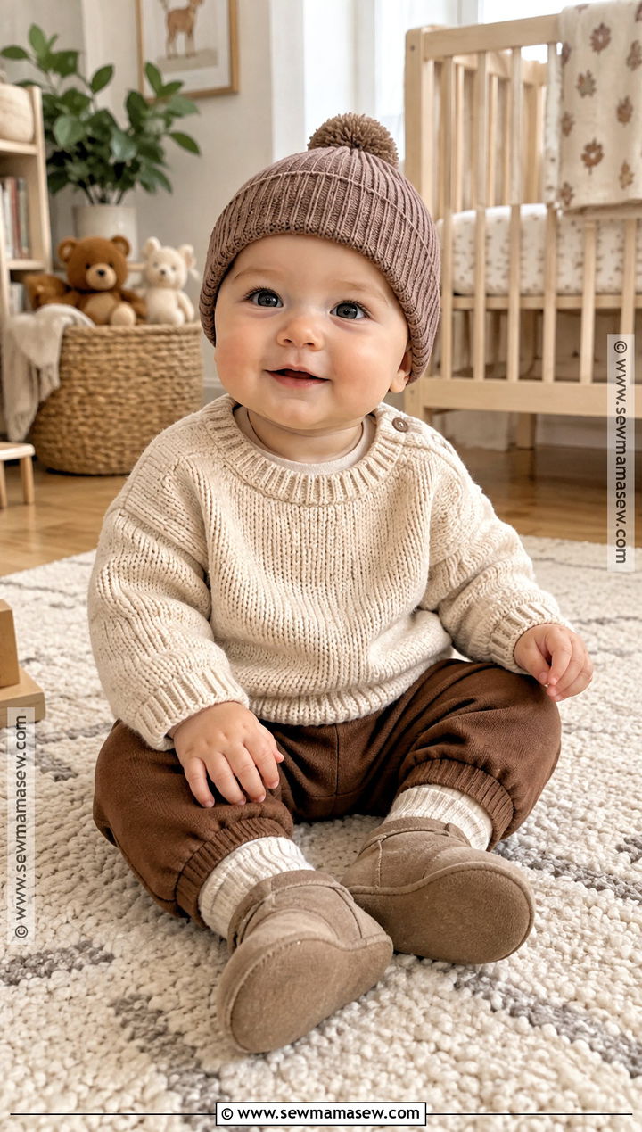 Baby Knit Sweater And Joggers Outfit - 15 autumn baby clothes