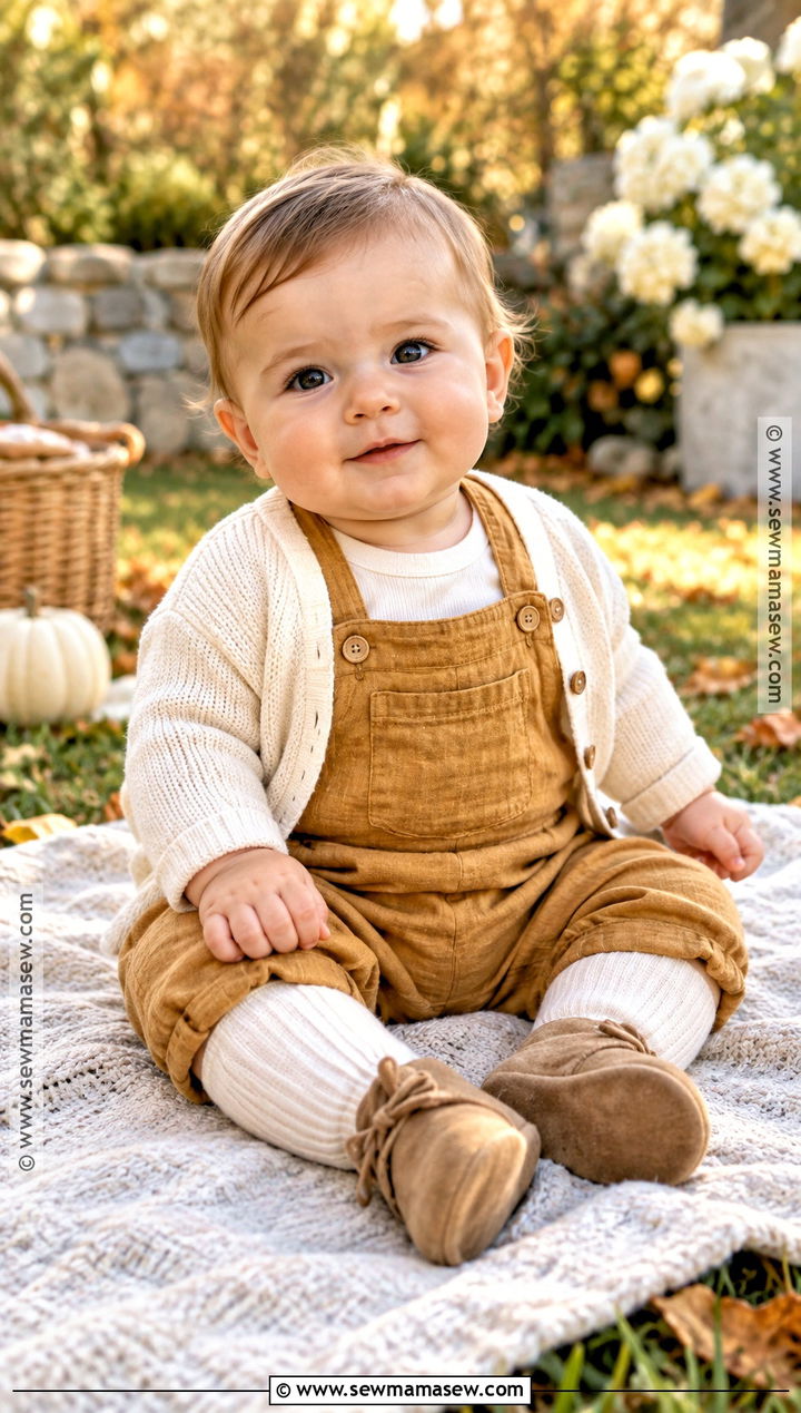 Baby Linen Romper And Cardigan Outfit - 15 autumn baby clothes