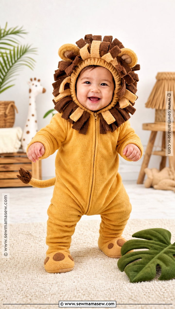 Baby Lion Costume With Fleece Mane - 30 halloween baby costumes