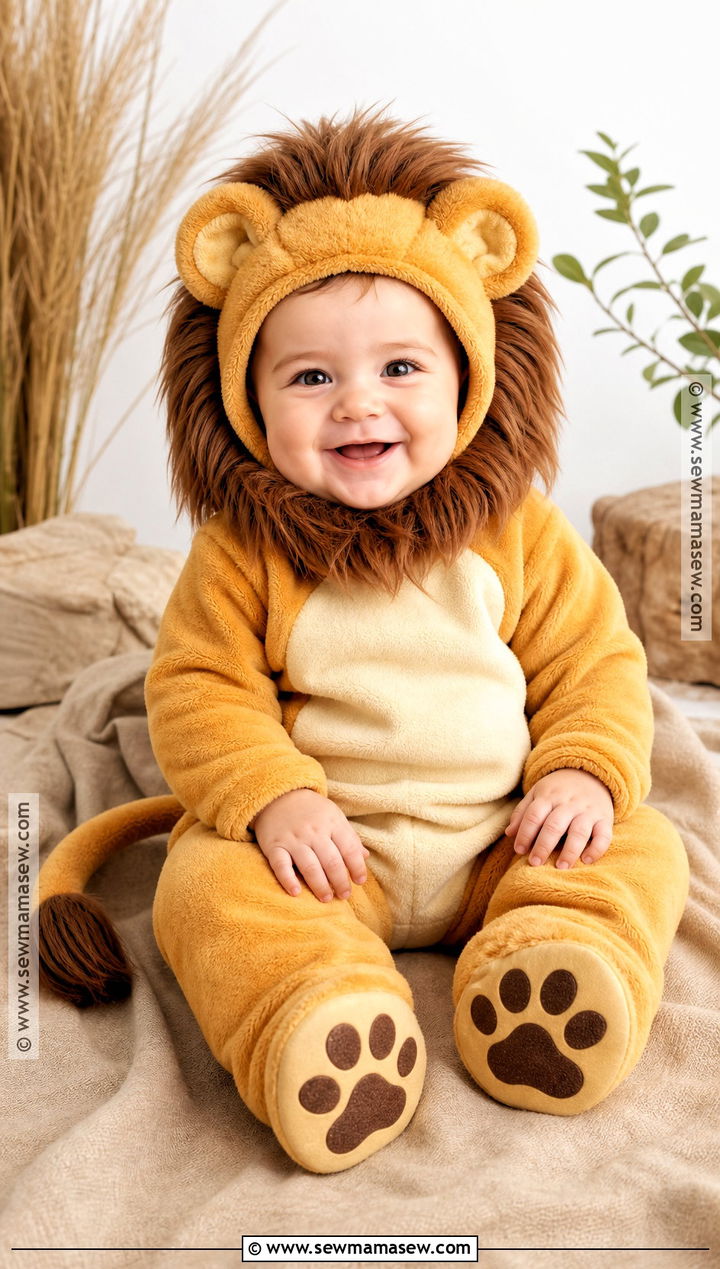 Baby Lion Costume With Fuzzy Mane - 30 baby costumes for boys