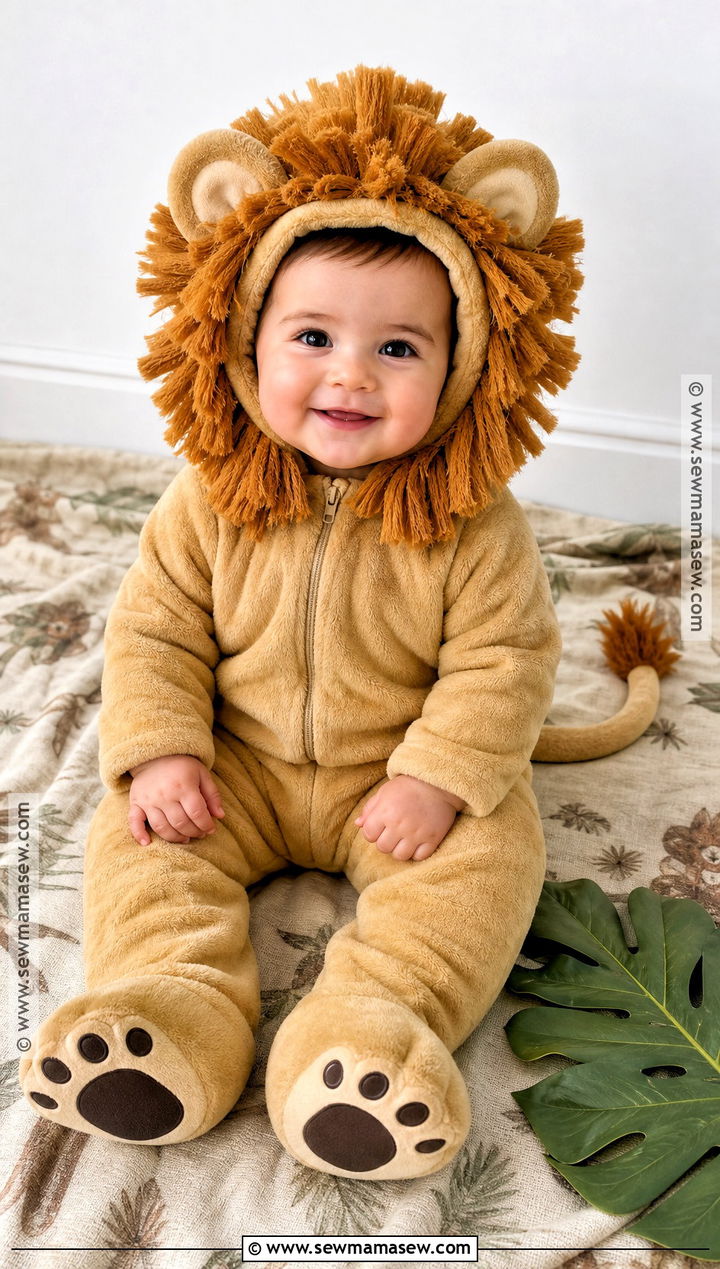 Baby Lion Costume With Soft Mane Hood - 30 baby halloween costume ideas