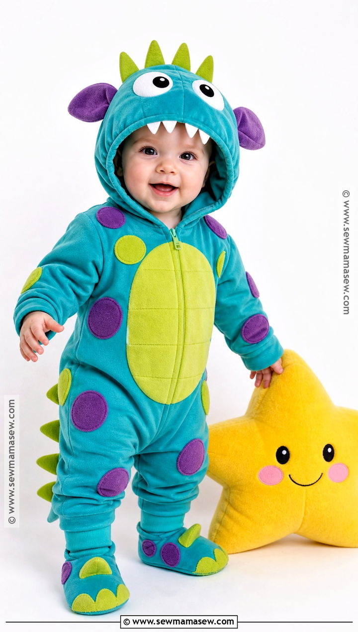 Baby Little Monster Costume With Colorful Spots - 30 halloween baby costumes