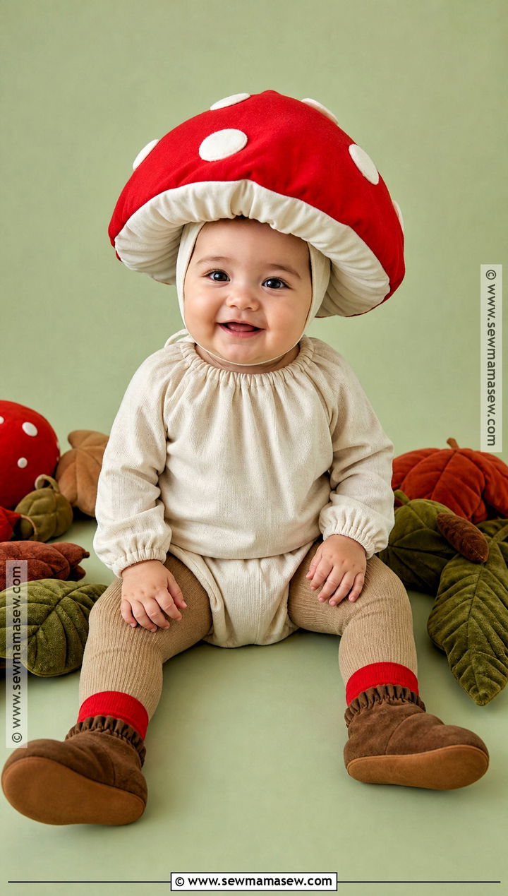 Baby Mushroom Costume With Spotted Hat - 30 halloween baby costumes
