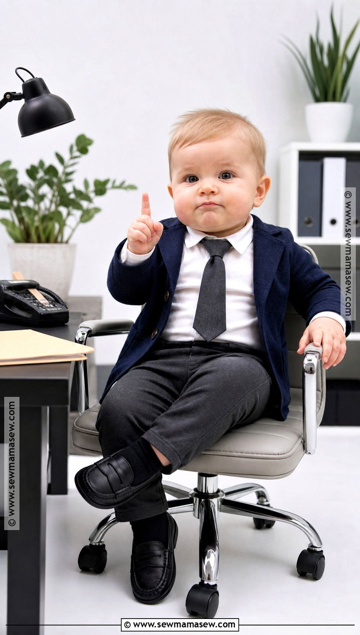 Baby Office Boss Costume - 30 funny baby halloween costumes