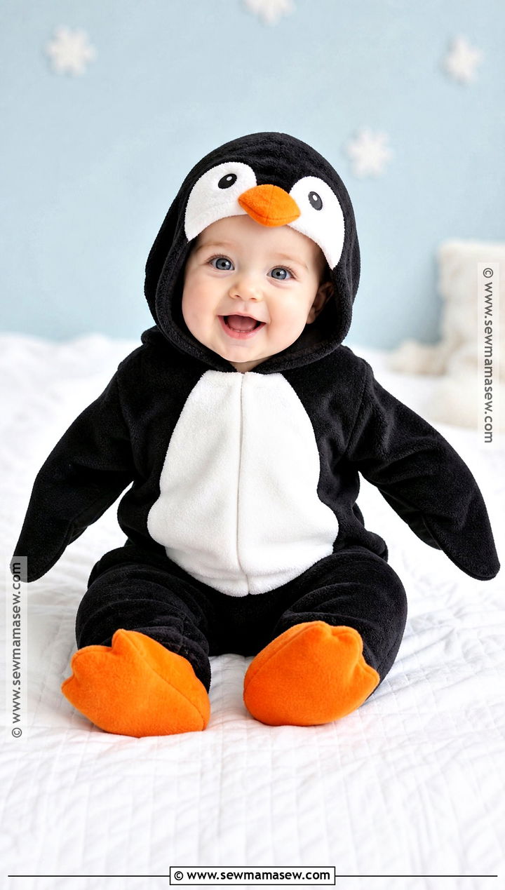 Baby Penguin Costume With Orange Booties - 30 baby halloween costume ideas