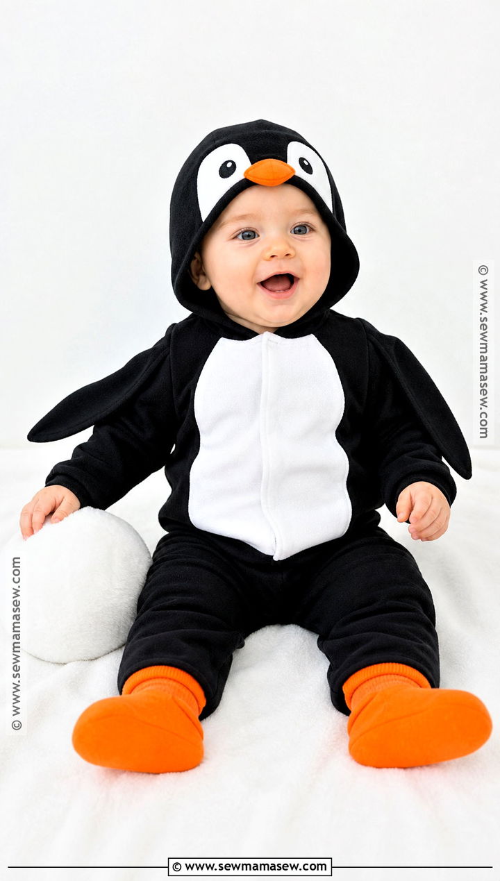 Baby Penguin Costume With Orange Booties - 30 baby costumes for boys